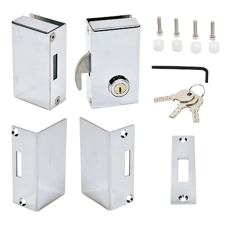 Cr Laurence Right Hand Sliding Glass Lock Polished Stainless SGDLPSR